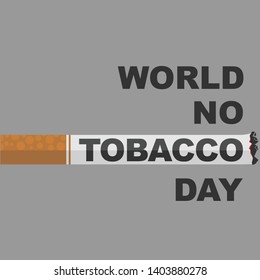 Text World No Tobacco Day Vector Illustration with Cigarette