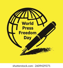 Text ,'World press freedom dat'' typography  vector style