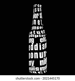 Text wrap in bottle white color black black background