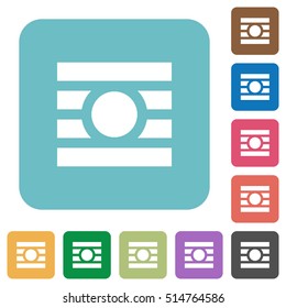 Text wrap white flat icons on color rounded square backgrounds