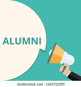 text writing Alumni. Vector illustration