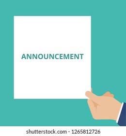 text writing Announcement. Vector illustration