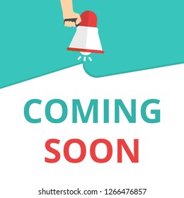 text writing Coming Soon. Vector illustration