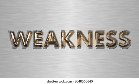 Text Writing Image with chrome design effect. SWOT analysis method. W for Weakness