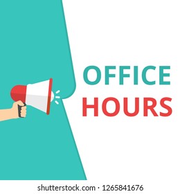 text writing Office Hours. Vector illustration