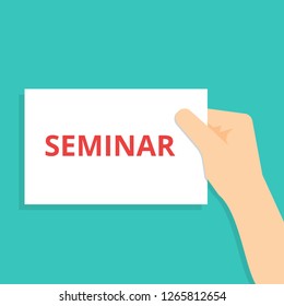 text writing Seminar. Vector illustration