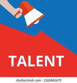 text writing Talent. Vector illustration