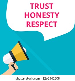 text writing Trust Honesty Respect. Vector illustration