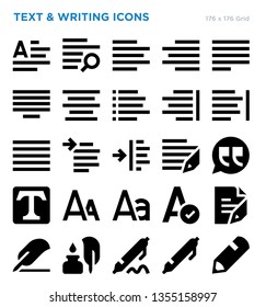 Text And Writing Vector Icon Set