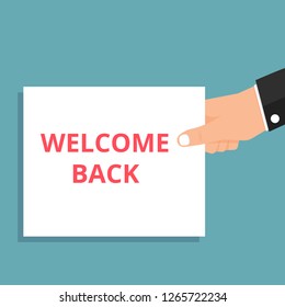 text writing Welcome Back. Vector illustration