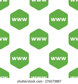 Text WWW in octagon, repeated on white background