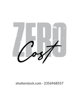 text Zero Cost, vector illustration