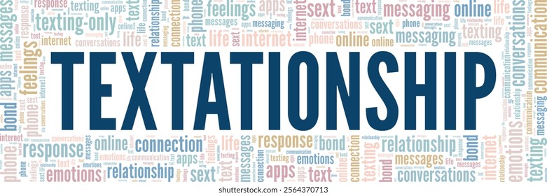 Textationship word cloud conceptual design isolated on white background.