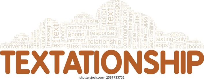 Textationship word cloud conceptual design isolated on white background.