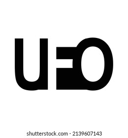 Text-Based Negative Space UFO Logo