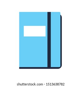 textbook blue color icon in flat style isolated. Vector Symbol illustration.