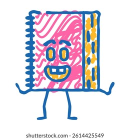 textbook book character doodle icon sketch vector. textbook book character sign. isolated symbol illustration
