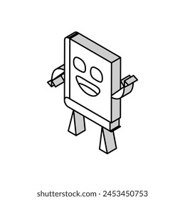 textbook book character isometric icon vector. textbook book character sign. isolated symbol illustration
