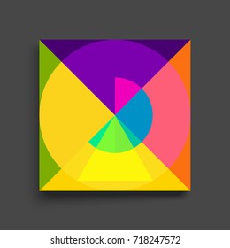 Libro de texto, Folleto o Mockup. Diseño geométrico abstracto. Ilustración vectorial de varios elementos superpuestos.