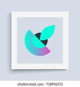 Textbook, Booklet or Notebook Mockup. Abstract geometric design. Vector illustration made of various overlapping elements.