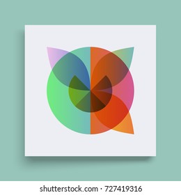 Textbook, booklet or notebook mockup. Abstract geometric design. Vector illustration made of various overlapping elements.