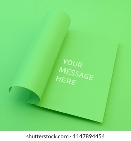 Textbook, Booklet or Notebook Mockup. Blank page template for design layout. 3d vector illustration.