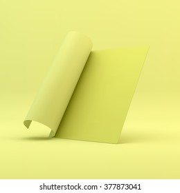Libro de texto, Folleto o Mockup. Plantilla de página en blanco para diseño de diseño. Ilustración vectorial 3d. A4 en blanco.