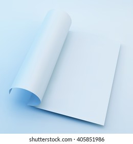 Textbook, Booklet or Notebook Mockup. Blank page template for design layout. 3d vector illustration.