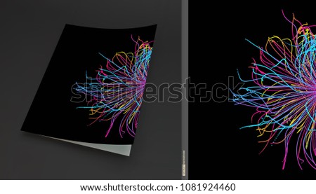 Textbook, booklet or notebook mockup. Business brochure. Cover design template. Vector illustration.