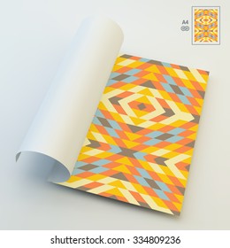 Textbook, Booklet or Notebook Mockup. Vector Illustration. 