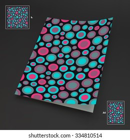 Textbook, Booklet or Notebook Mockup. Vector Illustration. Modern Background Template.