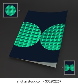 Textbook, Booklet or Notebook Mockup. Vector Illustration.
