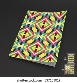 Textbook, Booklet or Notebook Mockup. Vector Illustration. 