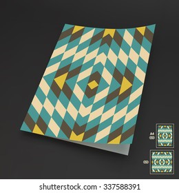 Textbook, Booklet or Notebook Mockup. Vector Illustration. 