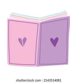 textbook cartoon icon isolated vector