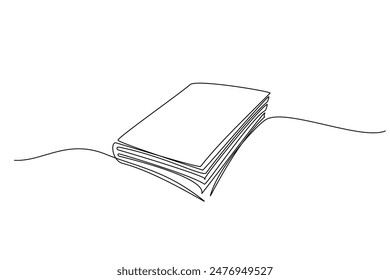 Textbook continuous one line icon drawing. Book symbol single line vector illustration in doodle style. Education contour linear sign design concept
