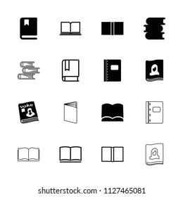 Textbook icon. collection of 16 textbook filled and outline icons such as book, magazine. editable textbook icons for web and mobile.