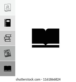 Textbook icon. collection of 6 textbook filled and outline icons such as book, notebook. editable textbook icons for web and mobile.