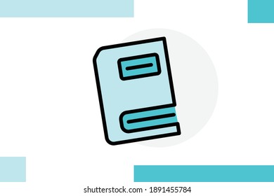 Textbook icon colored line symbol. Premium quality isolated book, magazine, study, library element in trendy style.