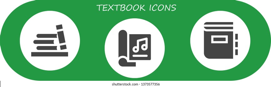 textbook icon set. 3 filled textbook icons.  Simple modern icons about  - Bookshelf, Magazine, Dictionary