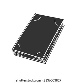 TextBook Icon Silhouette Illustration. Notebook Education Library Vector Graphic Pictogram Symbol Clip Art. Doodle Sketch Black Sign.