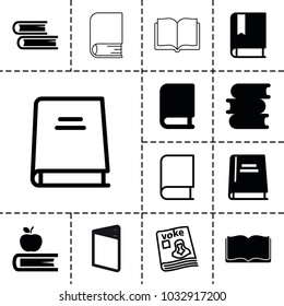 Textbook icons. set of 13 editable filled and outline textbook icons such as book, magazine