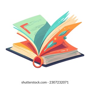 textbook on white background icon isolated