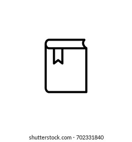 textbook reading line black icon