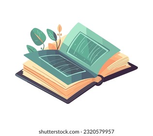 textbook symbolize education and learning icon isolated