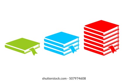 Textbook vector icon set vector illustration isolated on white background