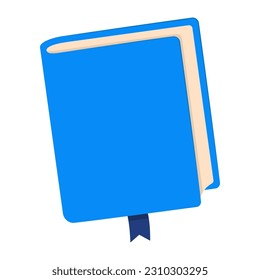 Textbooks with bookmark, book icon, vector illustration