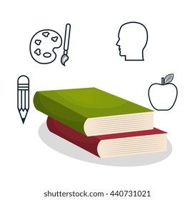 textbooks and educational helpful isolated icon design, vector illustration  graphic 