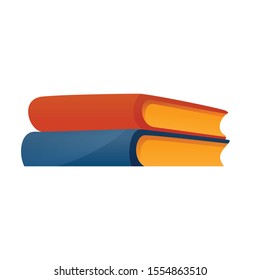 Textbooks icon. Cartoon of textbooks vector icon for web design isolated on white background