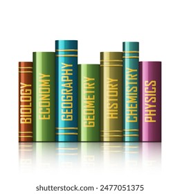 Textbooks for learning on a white background. Vector illustration